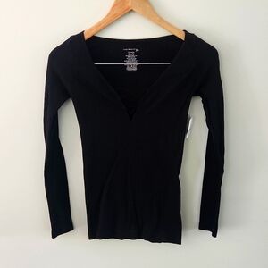 NWT FP Black Ribbed Top